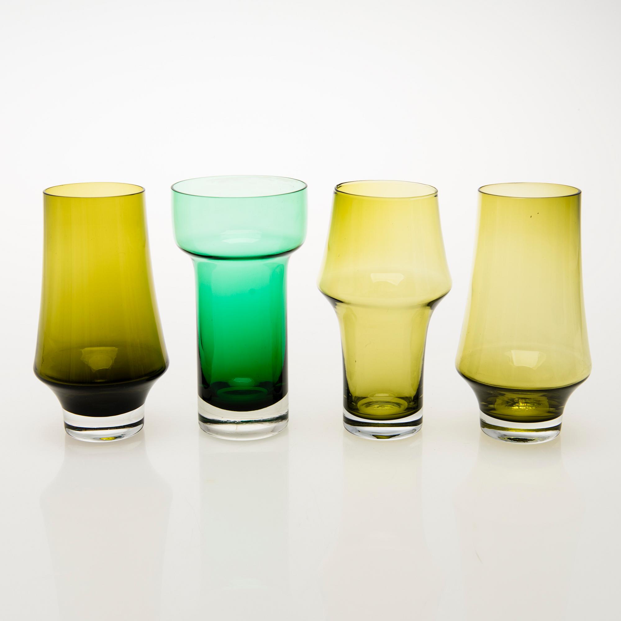 VASER, 8 st, glas, Riihimäen Lasi, Finland 1960-70-tal.