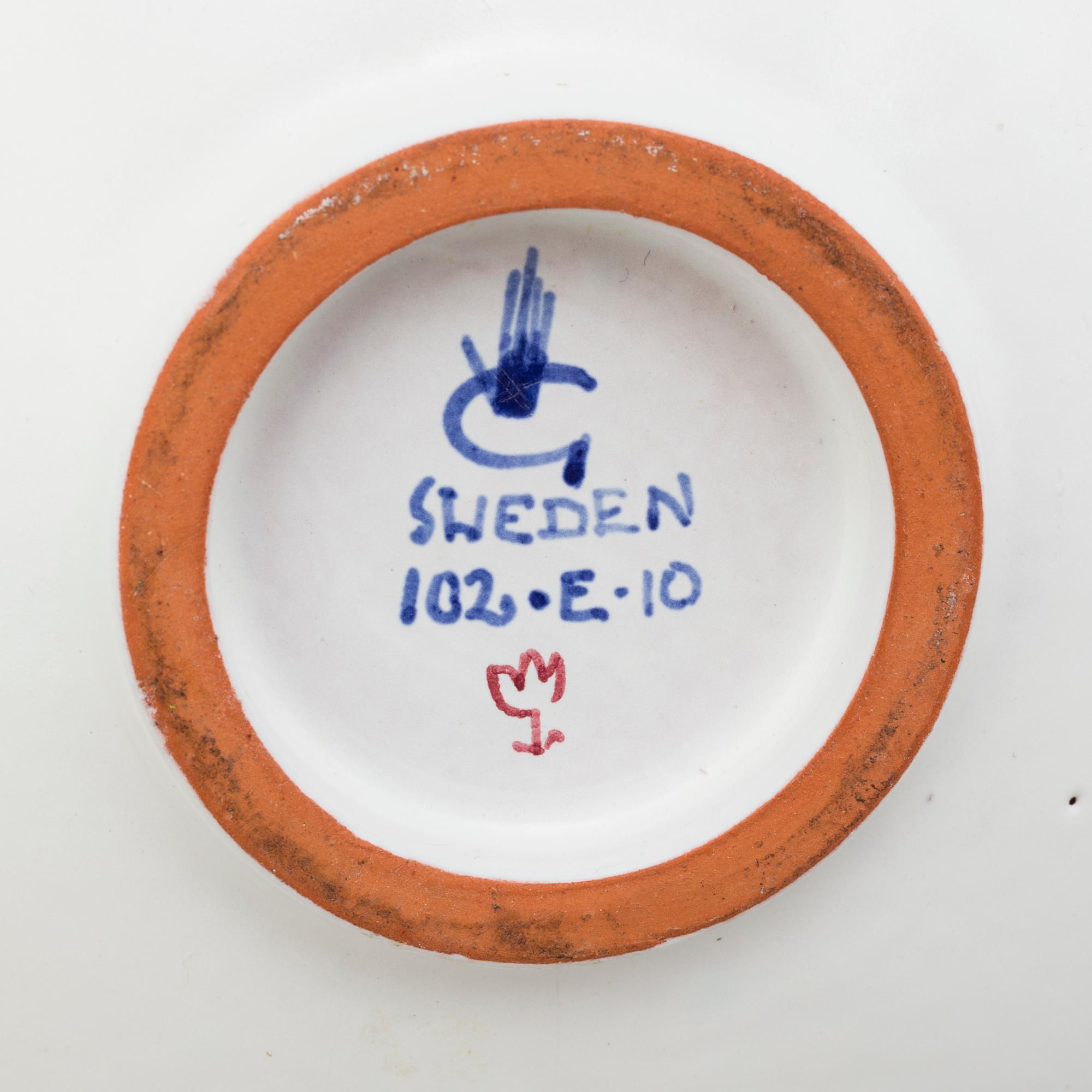 STIG LINDBERG, skålfat, ett par, fajans, Gustavsberg, signerade med studiohanden.