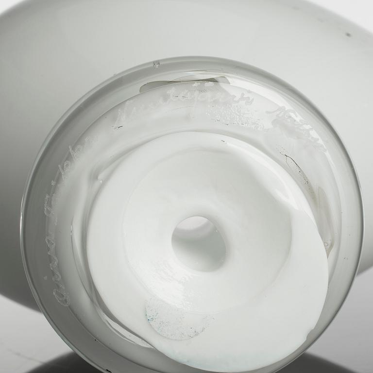 OIVA TOIKKA, figure, glass, signed, Nuutajärvi, Notsjö, Finland.