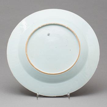 TALLRIK, kompaniporslin. Kina, Qingdynastin, Qianlong (1736-95).