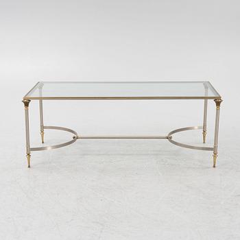 A steel and glass coffee table, Nordiska Kompaniet, end of the 20th Century.