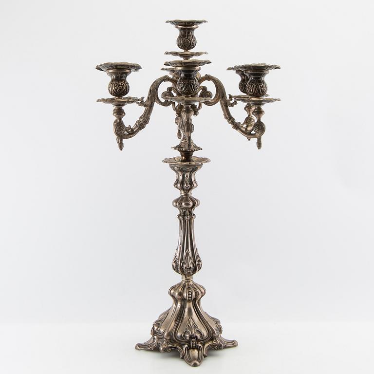 Candelabrum silver Louis XV style possibly Austria around 1900.