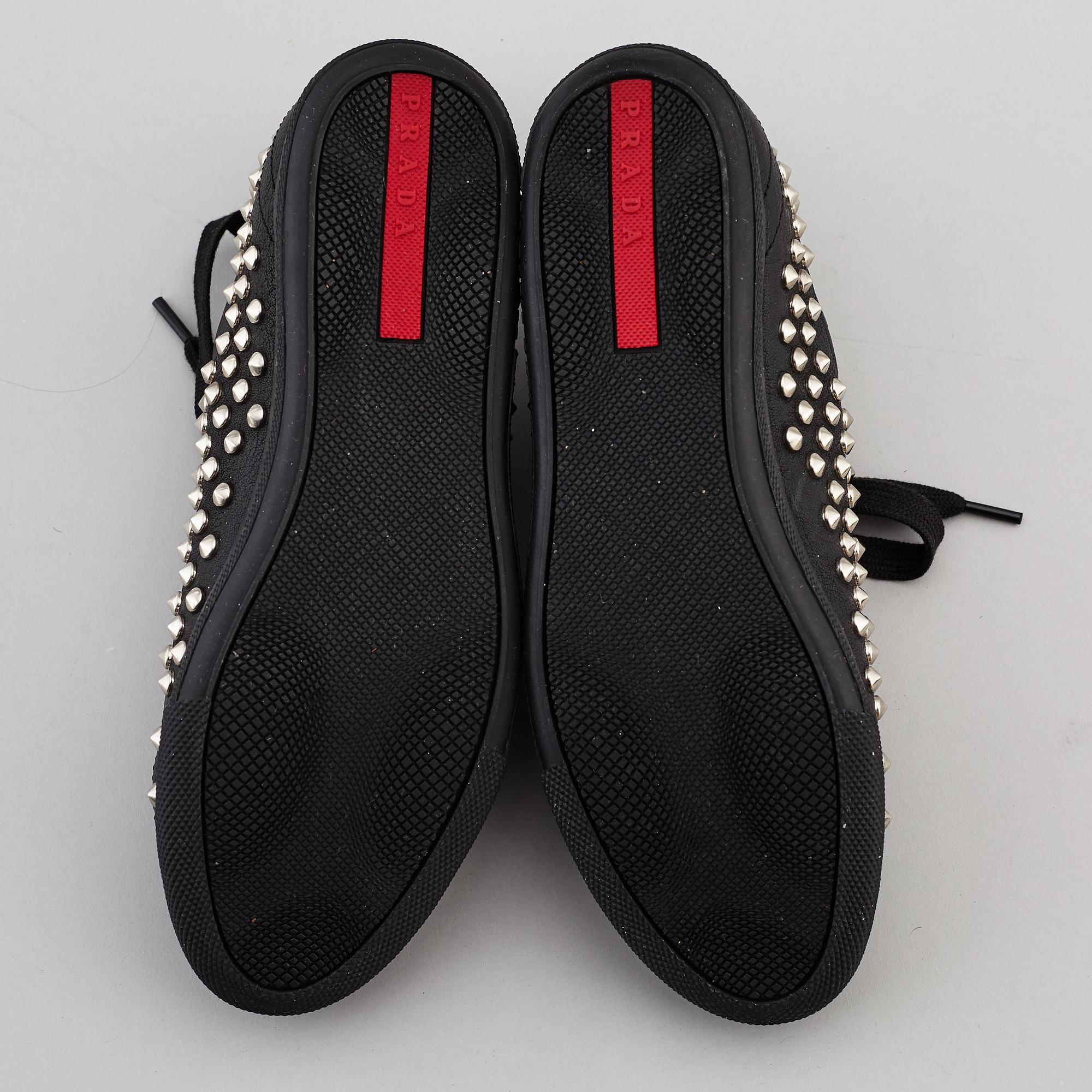 PRADA, two pairs of leather sneakers, size 35,5.