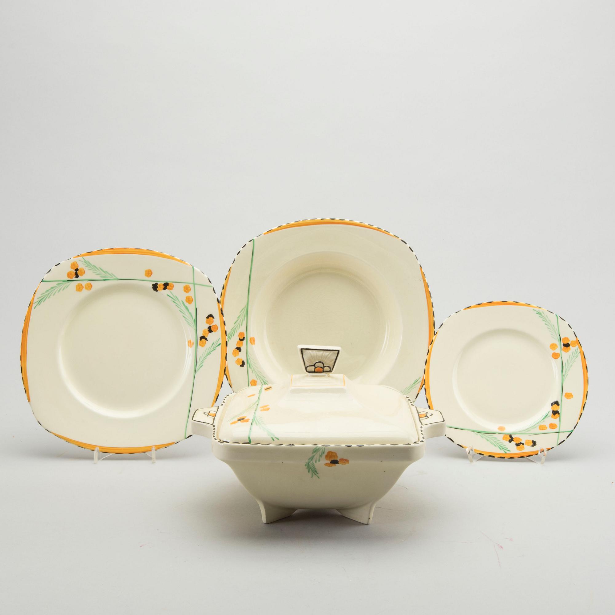 A 45+ 8 pcs Burleigh art deco dinner service.