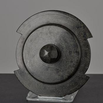 A serpentine stone butter box and cover circa 1800.