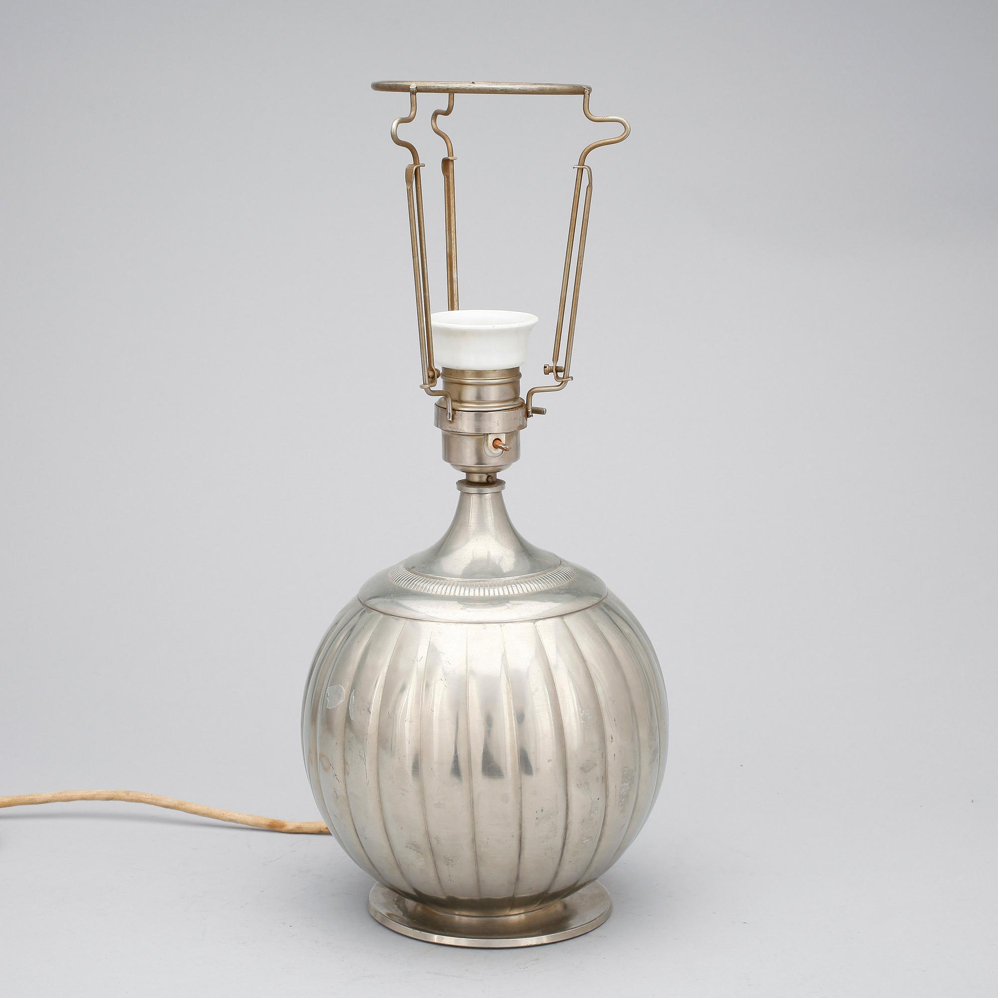BORDSLAMPA, tenn, GAB, 1938.