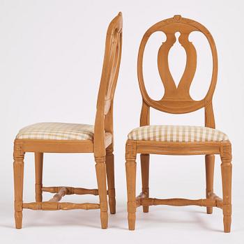 A pair of Gustavian chairs by E. Öhrmark (master in Stockholm 1777-1813).