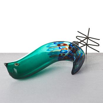 Alessandro Pianon, a "Pulcino" glass bird, Vistosi, Murano, Italy 1960's.