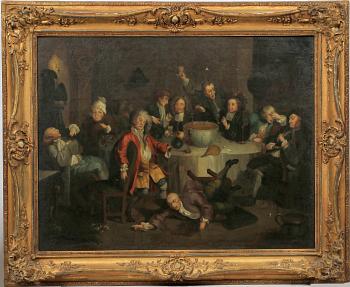 WILLIAM HOGARTH, efter, olja på duk. 1800-tal.