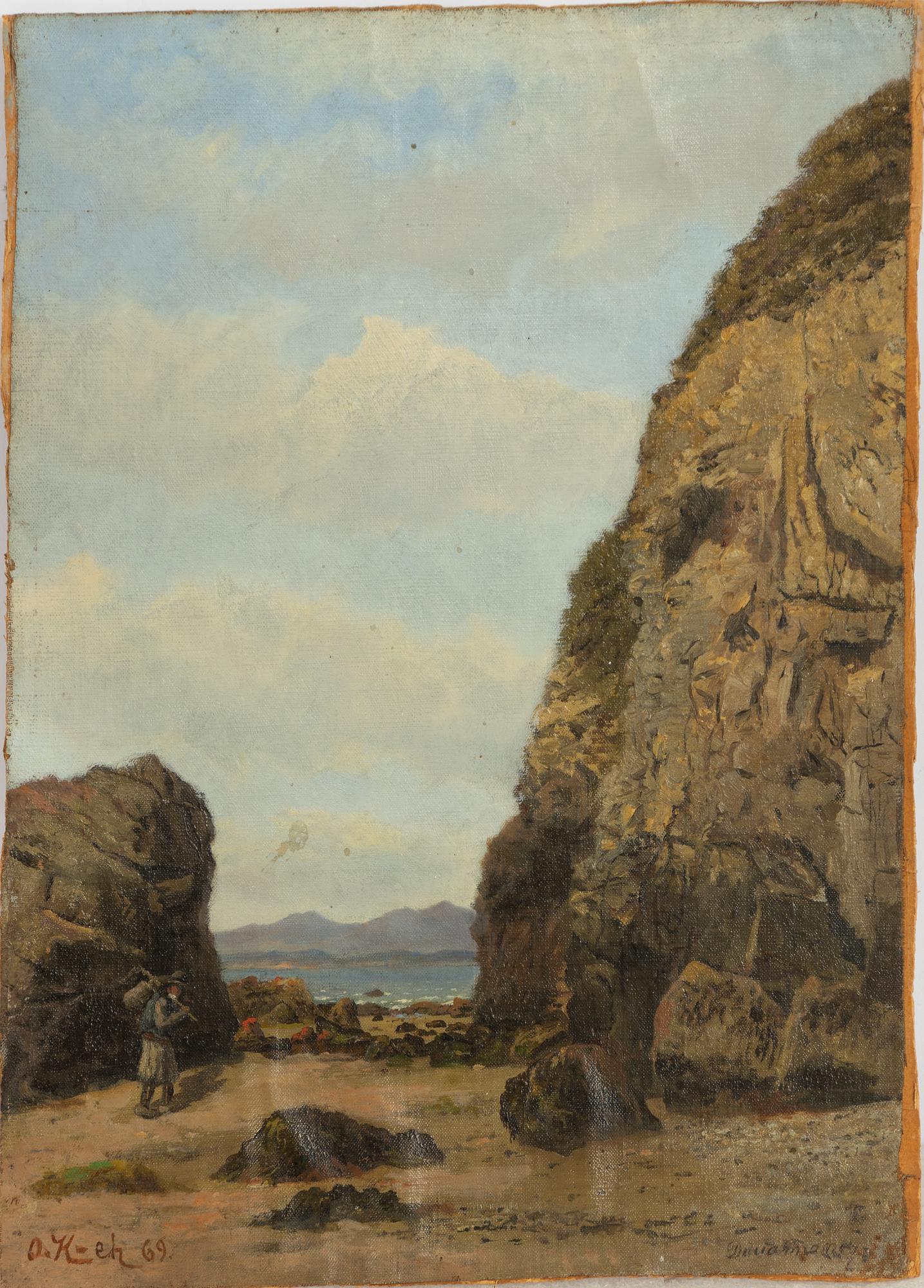 Oscar Kleineh, A Wanderer by the Rock.