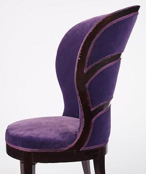 Uno Åhrén, a Swedish Grace black lacquered "Lady's armchair", Mobilia AB, Malmö ca 1925.