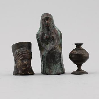 FIGURER, 3 st, brons, romersk typ.