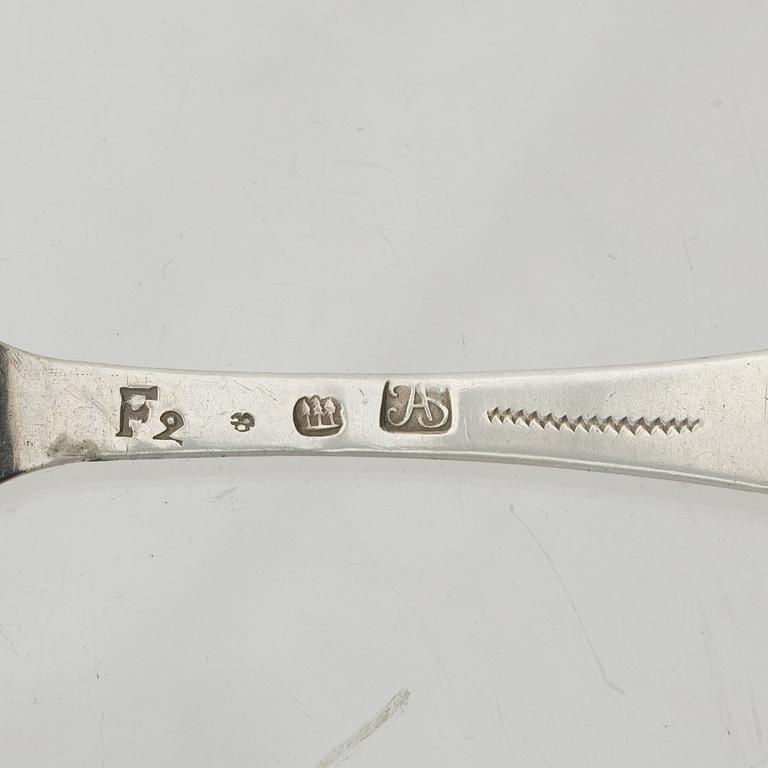 14 pieces of older silver spoons and forks, Sweden, 18th & 19th century.