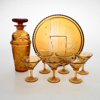 A 1930's eight-piece cocktail set for Karhulan Lasitehdas.