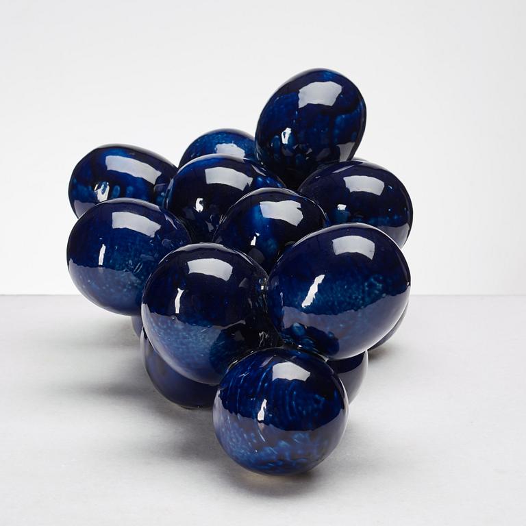 Kjell Janson, a glazed stoneware sculpture of a bunch of grapes, Mora, Sweden.