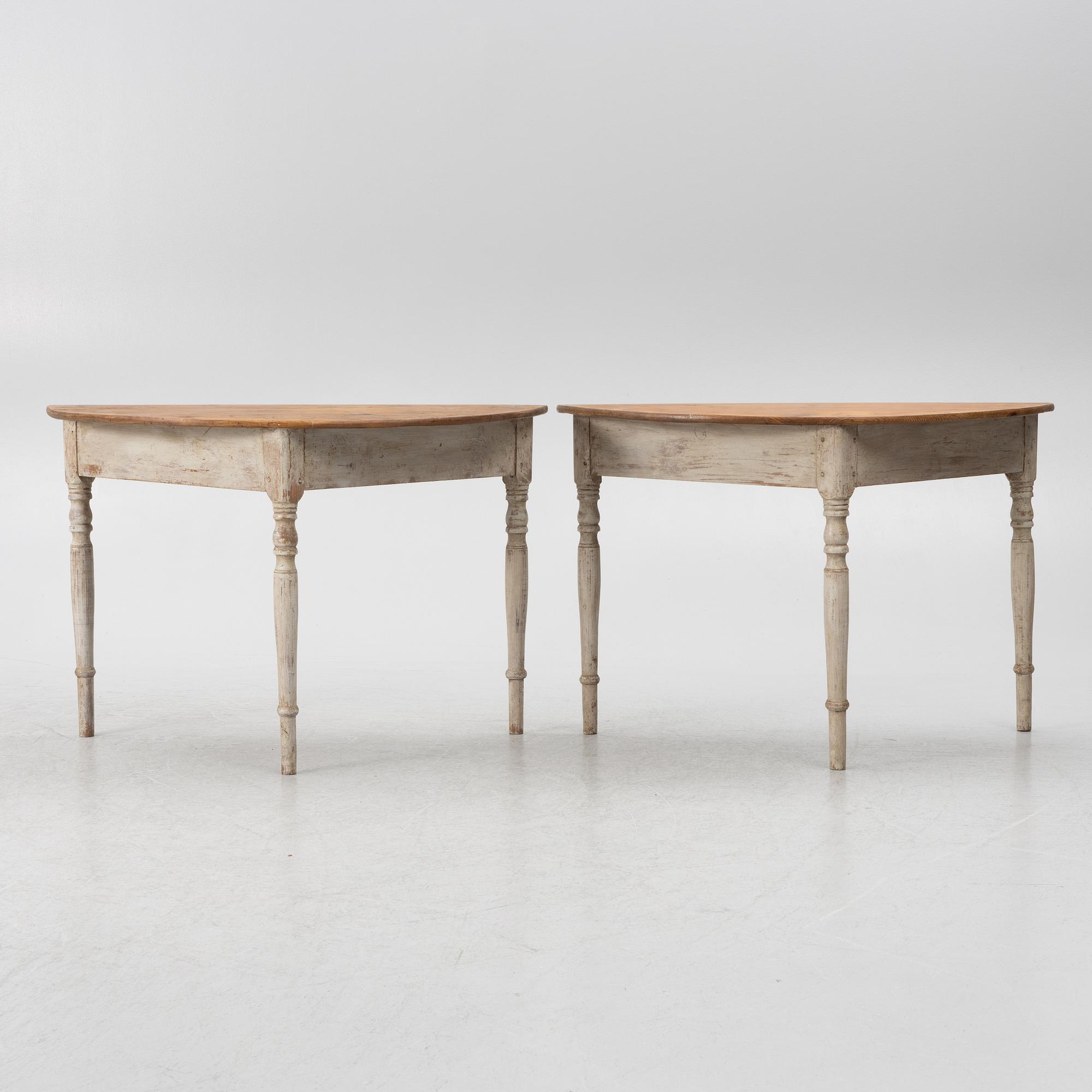 Väggbord, ett par, 1800-talets mitt.