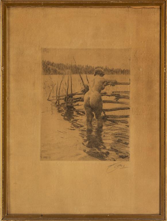 ANDERS ZORN, etsning, 1913, signerad med blyerts.