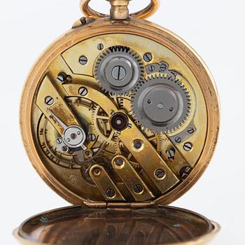 Pocket watch, 18K gold, 36 mm.