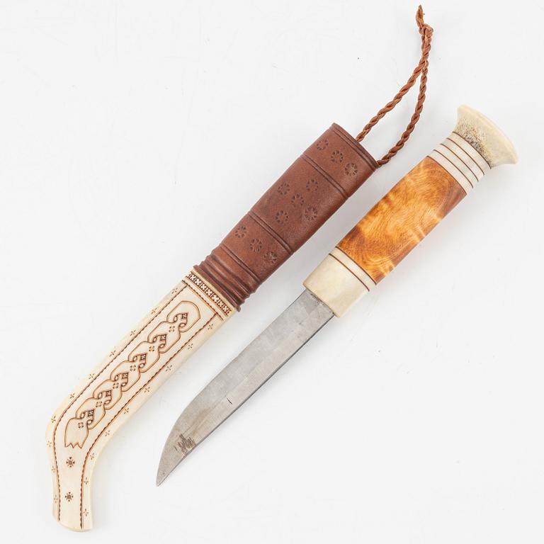 Anders Sunna, a reindeer horn knife, signed.