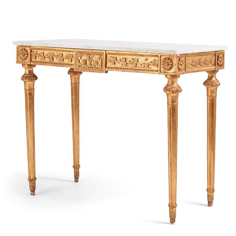 A Gustavian console table, Stockholm, late 18th century.