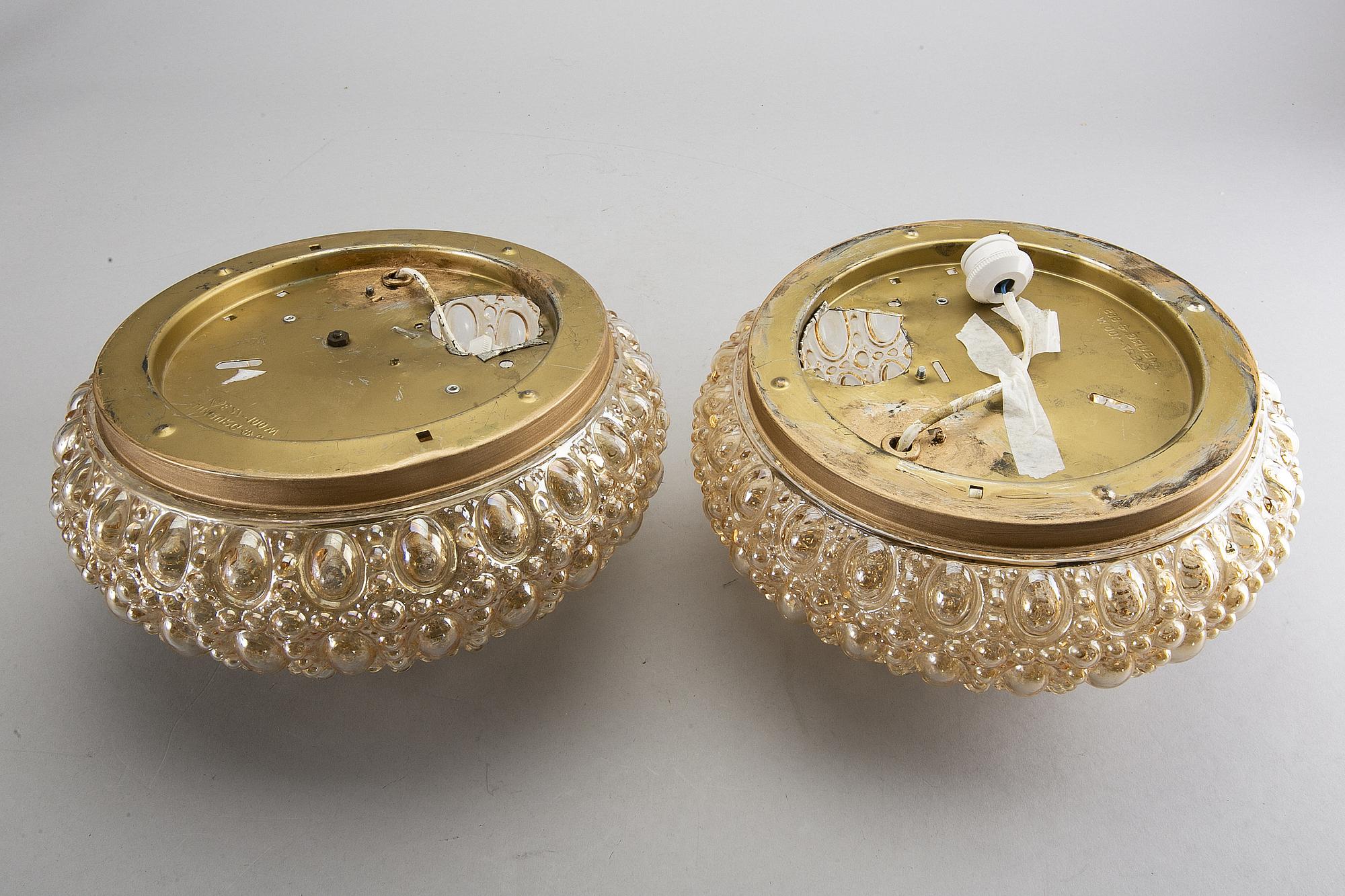 Taklampor/vägglampor, ett par, Glashütte Limburg, Tyskland, 1900-talets andra hälft.