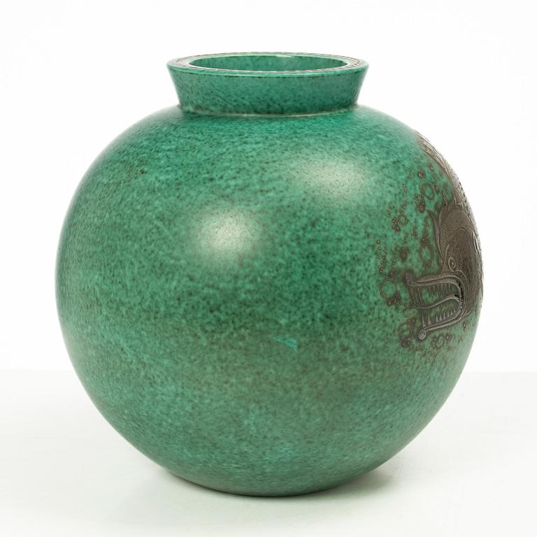 Wilhelm Kåge, a stoneware 'Argenta' vase, Gustavsberg, Sweden, 1941.
