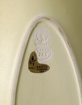 SKÅLAR, 3 st, fajans samt stengods, "Endive" samt "Reptil", Stig Lindberg, Gustavsberg.