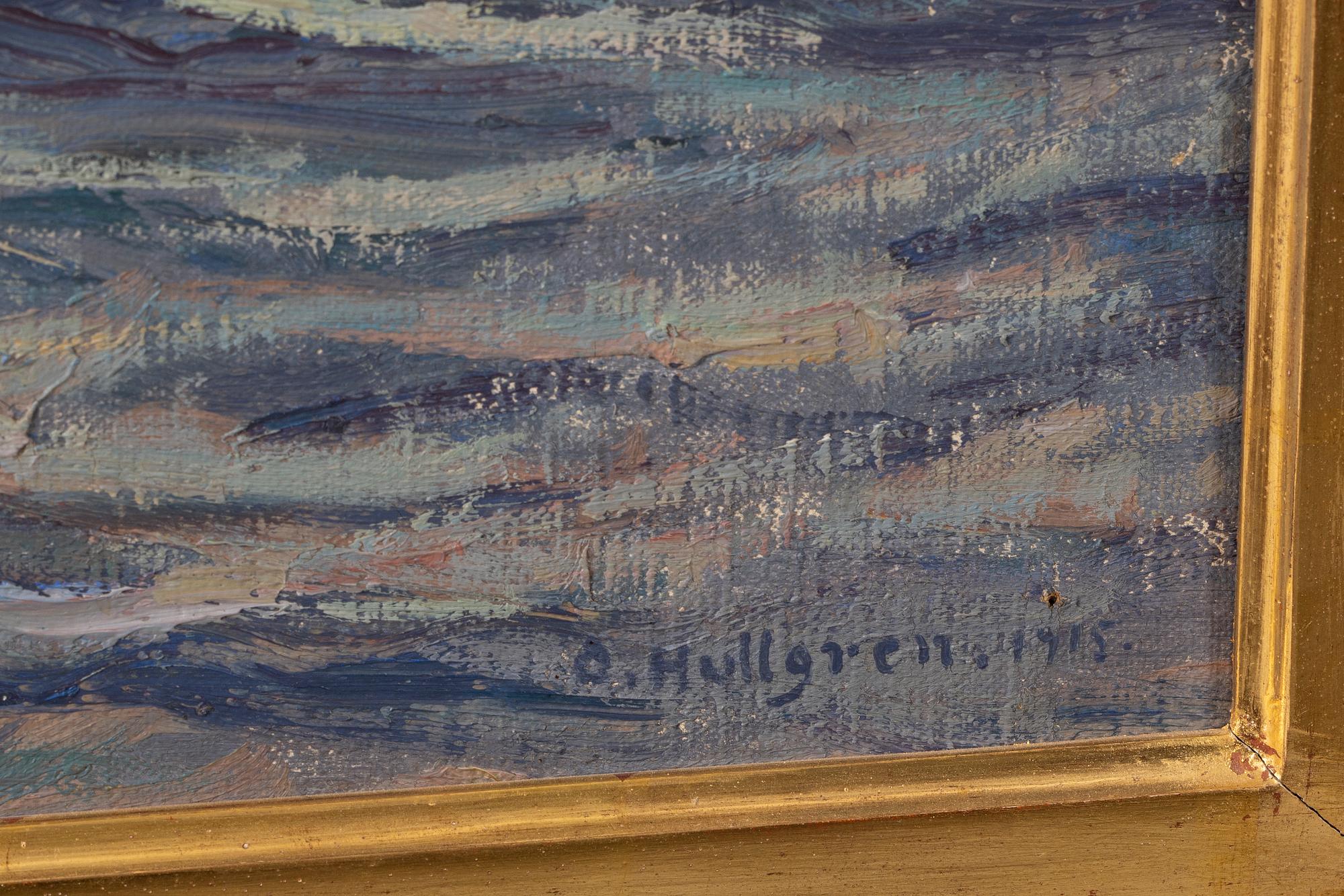 Oscar Hullgren, Cargo vessel setting sail.