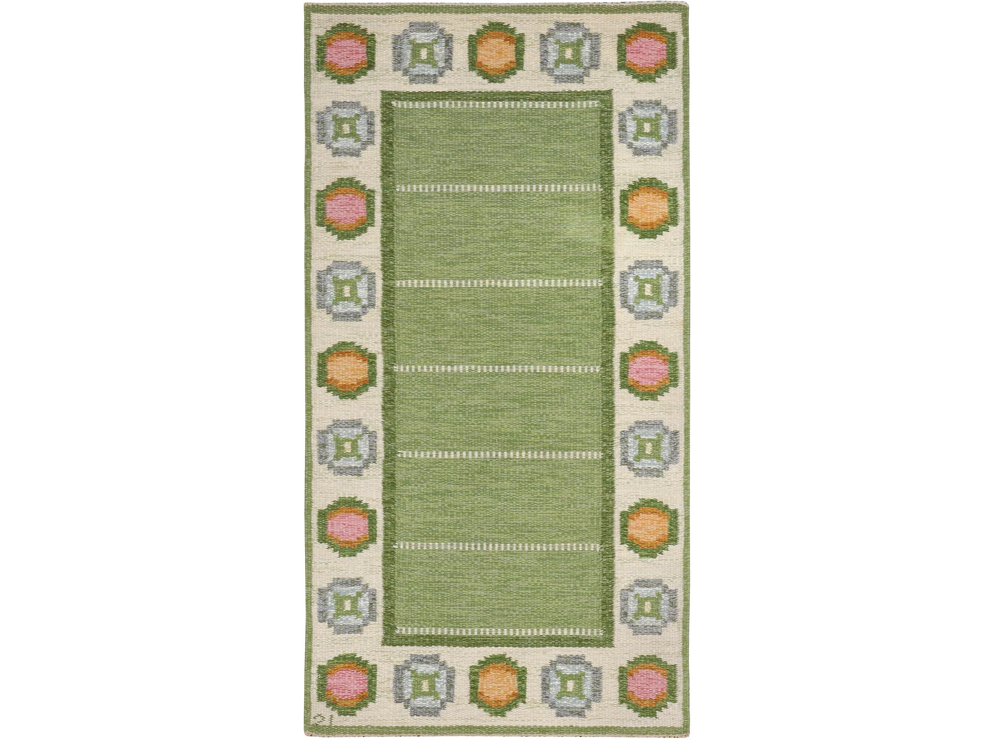 Ingegerd Silow, gallerimatta, rölakan, signerad IS, ca 163 x 82 cm.