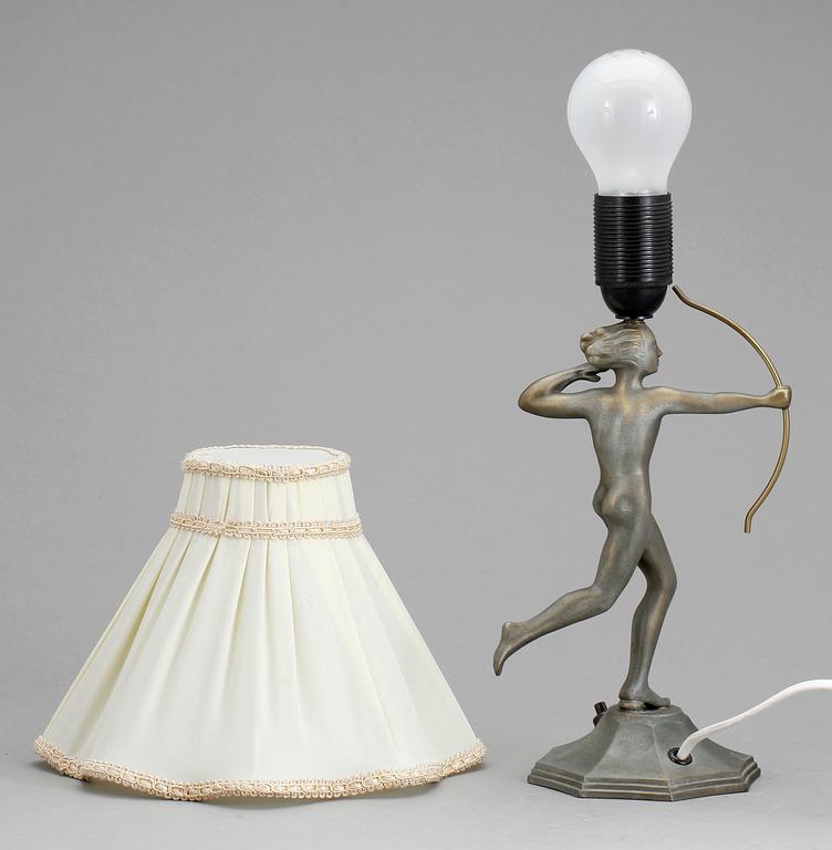 BORDSLAMPA, stjärnmetall, 1930-tal, märkt undertill.