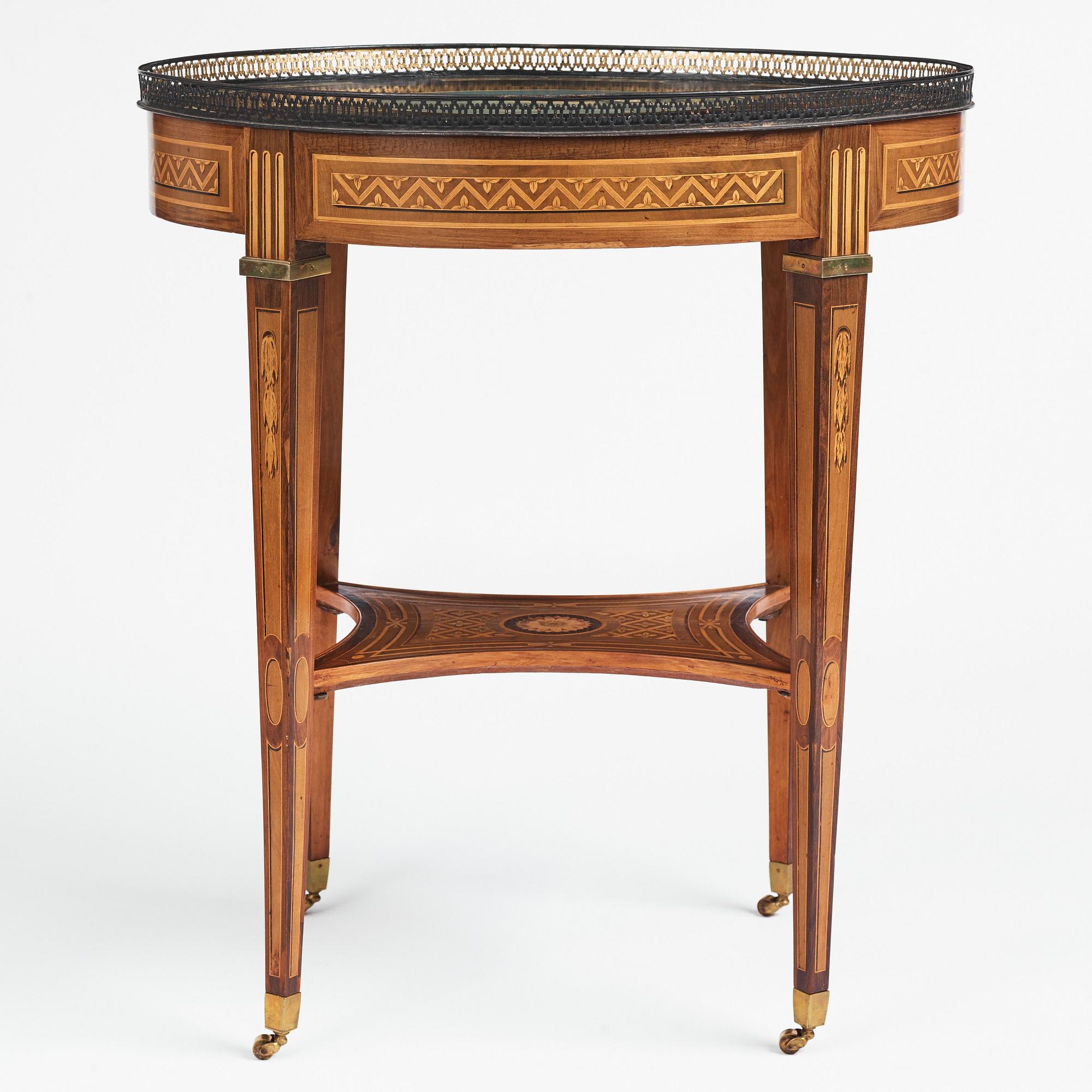 A Gustavian Tea table, by Georg Haupt (master in Stockholm 1770-1784), not signed.