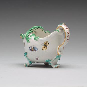 A Swedish faience Rörstrand sauce boat, 18th Century.