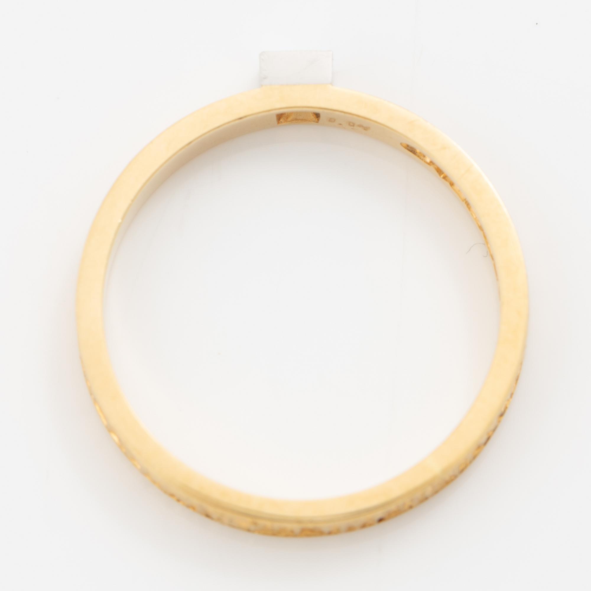 Lapponia, ring 18K gold set with a round brilliant-cut diamond, Finland 1976.