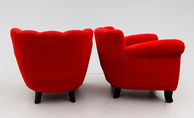 FÅTÖLJER, 1 par, art déco, 1920-/30-tal.