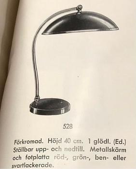 Boréns, a table lamp model "528", Borås, 1930s.