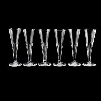CHAMPAGNESTRUTAR, 6 st, glas, 1800-talets andra hälft.
