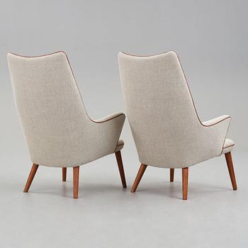 Hans J. Wegner, two easy chairs, "AP 27/18", AP Stolen, Denmark, 1950-60's.