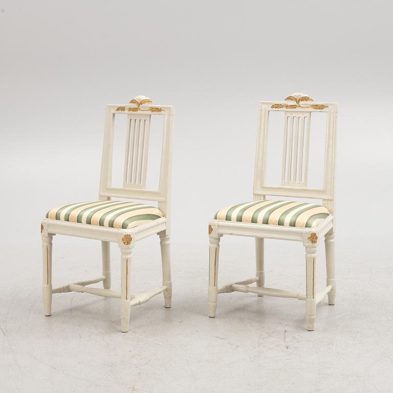 A pair of Gustavian chairs, 19th century.