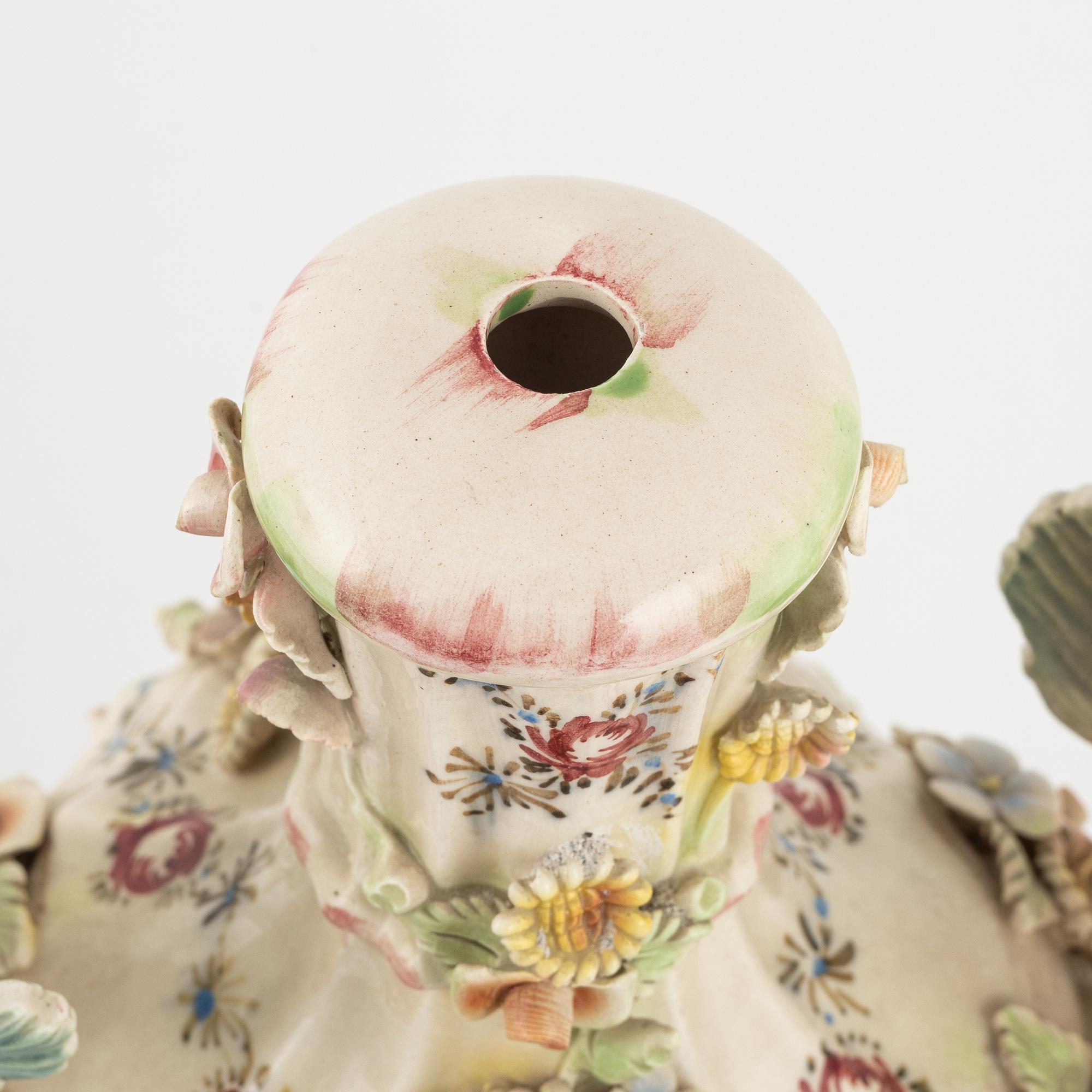 A ceramic table lamp, Ardalt Dresden, Nove, Italy, 21st Century.