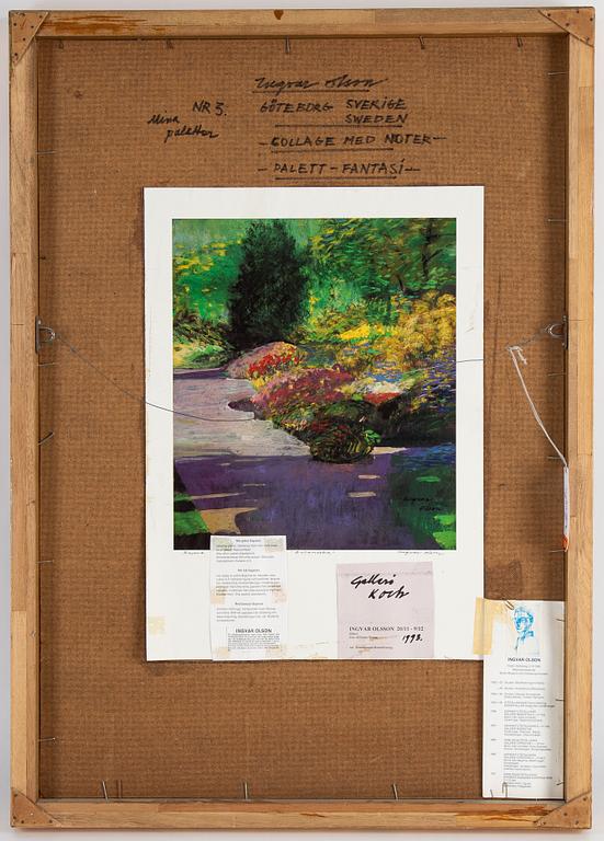 Ingvar Olson, mixed media/collage on panel, signed and dated 1997.