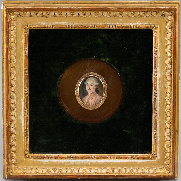 PETER ADOLF HALL, attributed to. Miniature, oval.