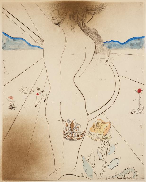 Salvador Dalí, "Nude with Garter" ur "Hippies".