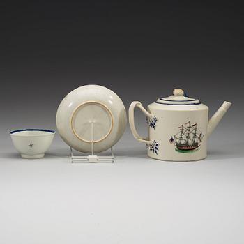 A 'European Subject' tea set for the American market, Qing dynasty, Jiaqing (1796-1820).