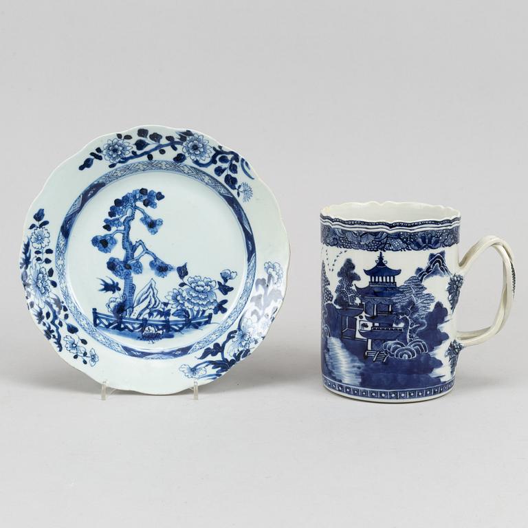Mug and plate, porcelain, Qianlong dynasty 1736-95.