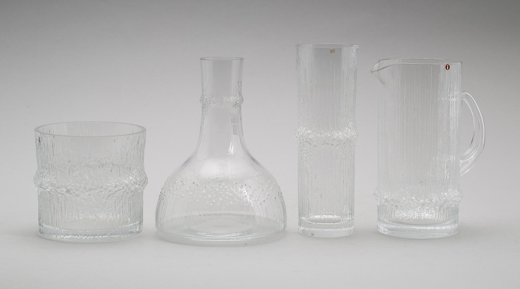 VAS, SKÅL, BRINGARE OCH KARAFF, "Niva", Tapio Wirkkala, Iittala.