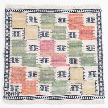 Märta Måås-Fjetterström,  vävnad, "Lövendal", inplock på linnebotten, ca 37 x 37 cm, signerad AB MMF.