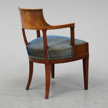 A desk armchair, Swedish Empire 1820-40's.