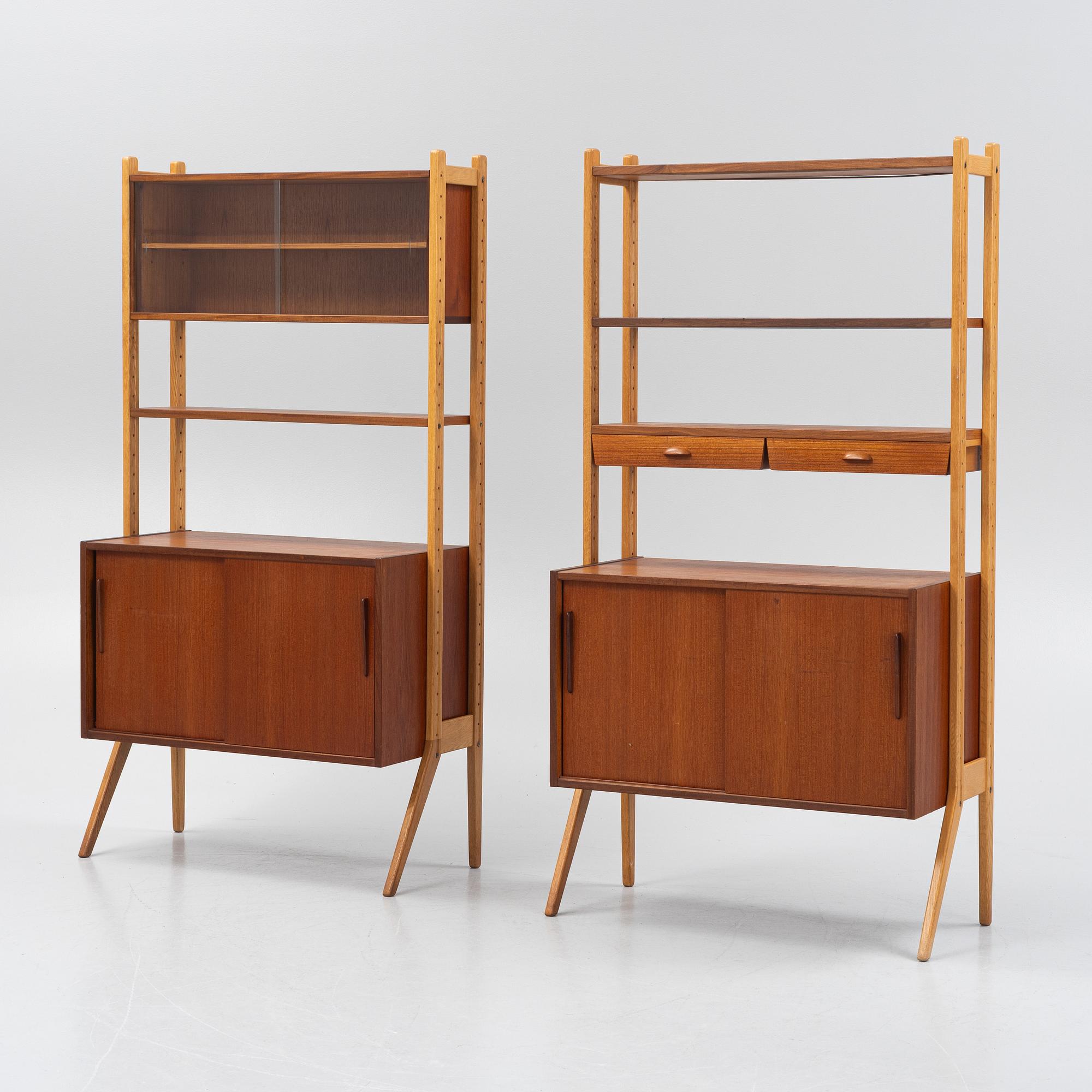 Bookshelves, a pair, 1960s.