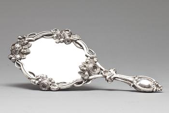 HANDSPEGEL, silver. Christian Hammer, Stockholm 1871.