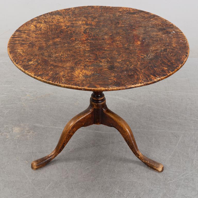 An alder and birch tilt-top table by Jacob Sjölin (Master 1767-1785).